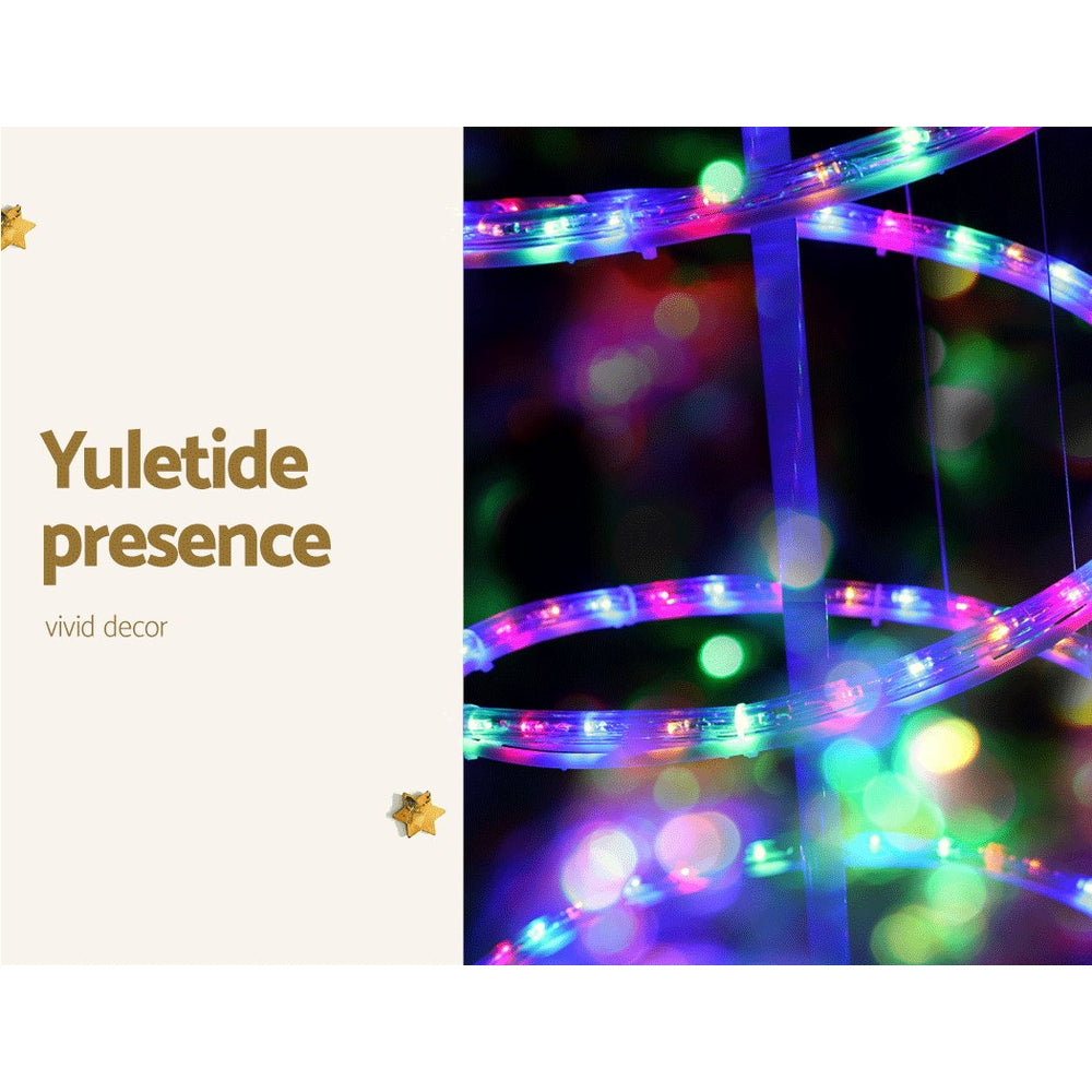 6FT Spiral LED Christmas Tree with Star & 288 Multicolour LEDs