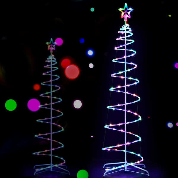 7FT Rope Light Christmas Tree – 100 Tips, 100 Multicolour RGB LED Lights