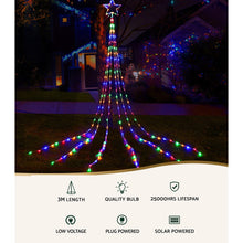 3M Solar Christmas Light Tree with 200 Multi-Colour LEDs