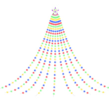3.8M Christmas Waterfall Lights with Star Topper 340 Multi-Coloured LED