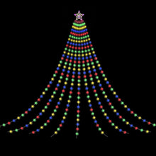 3.8M Christmas Waterfall Lights with Star Topper 340 Multi-Coloured LED