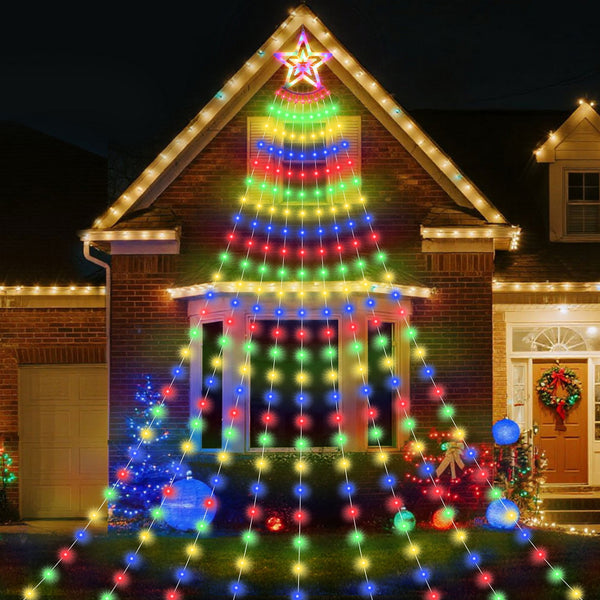 3.8M Waterfall Christmas Lights – 340 Multicolour LEDs