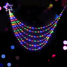 5M Solar Cascade Tree Lights with 320 Multicolour LEDs