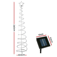 8FT Solar Spiral LED Christmas Tree with Star Topper