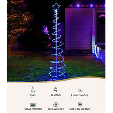 8FT Solar Spiral LED Christmas Tree with Star Topper