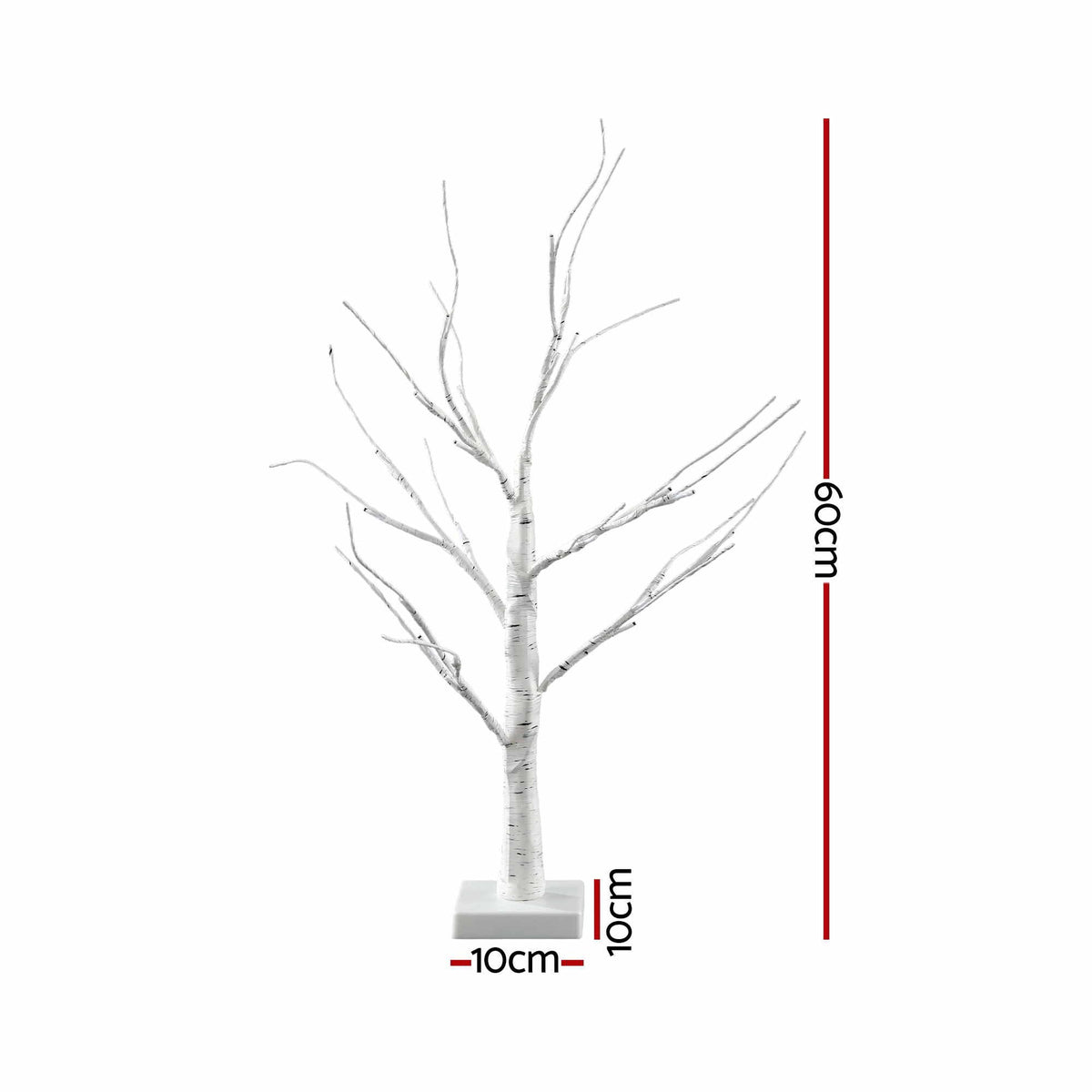 60CM Light-Up Branch Trees 2 Pack with 48 Warm White LED Lights