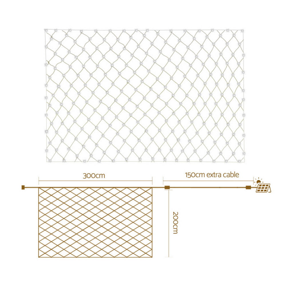 3M x 2M Warm White LED Christmas Net Lights with 504 LEDs