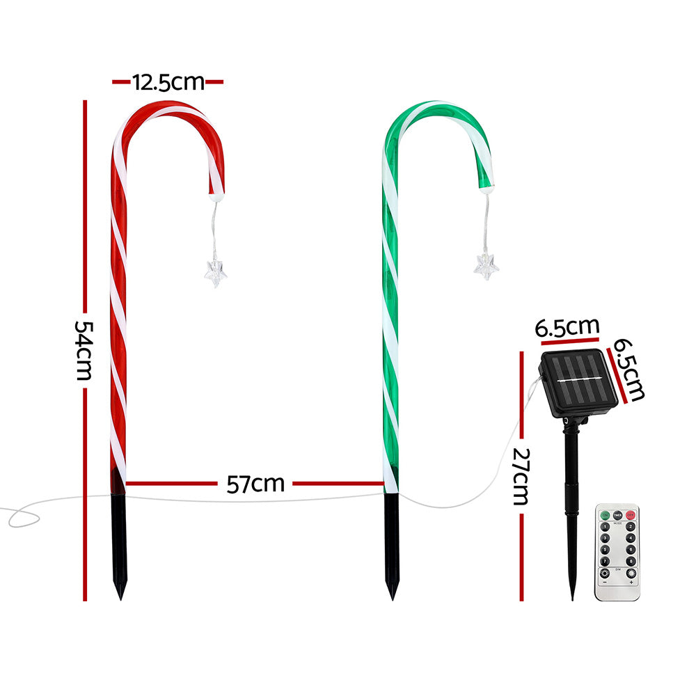 8PCS Candy Cane Pathway Lights – 72 Warm White LED Lights