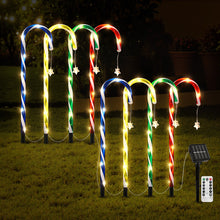 8PCS Candy Cane Pathway Lights – 72 Warm White LED Lights