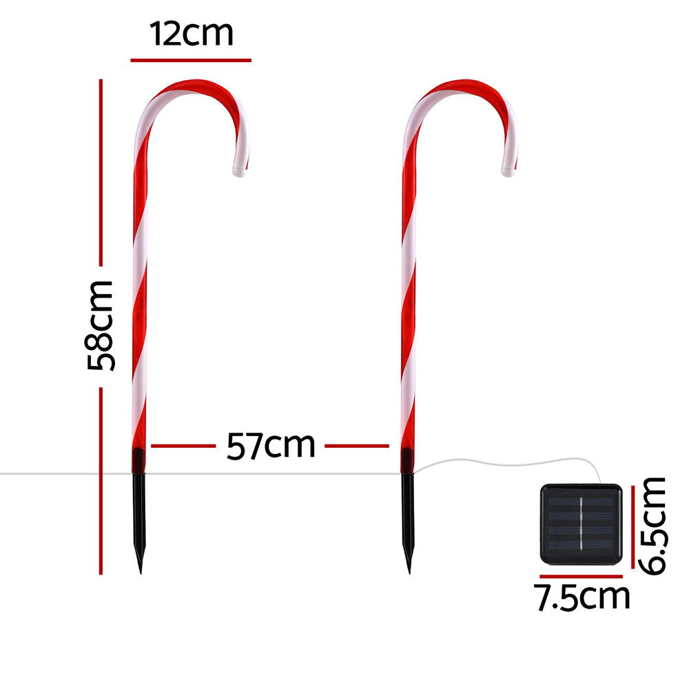 6PCS Candy Cane Pathway Lights – 42 Warm White LED Lights