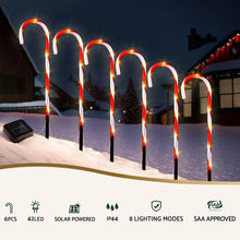 6PCS Candy Cane Pathway Lights – 42 Warm White LED Lights