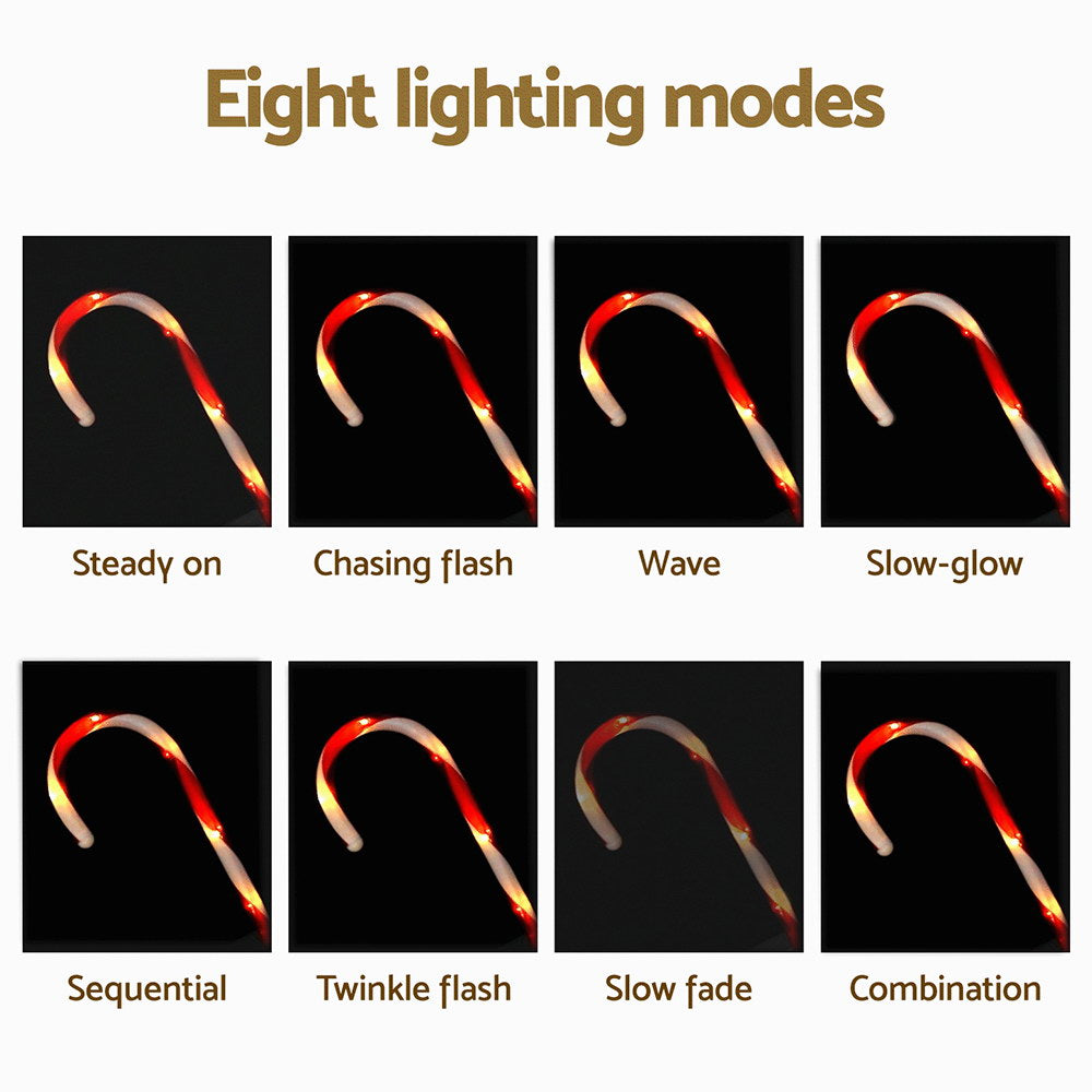 6PCS Candy Cane Pathway Lights – 42 Warm White LED Lights