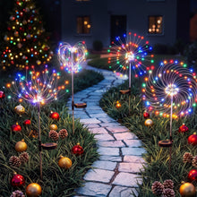 Solar Firework Path Lights 4 Pack with 480 Multi-Colour LED Lights