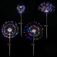 Solar Firework Path Lights 4 Pack with 480 Multi-Colour LED Lights