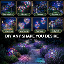 Solar Firework Path Lights 4 Pack with 480 Multi-Colour LED Lights