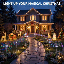 Solar Firework Path Lights 4 Pack with 480 Multi-Colour LED Lights