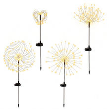 4 Pack Solar Firework Pathway Lights – 480 Warm White LEDs