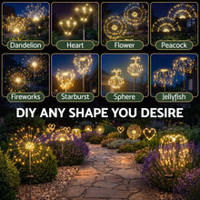 4 Pack Solar Firework Pathway Lights – 480 Warm White LEDs