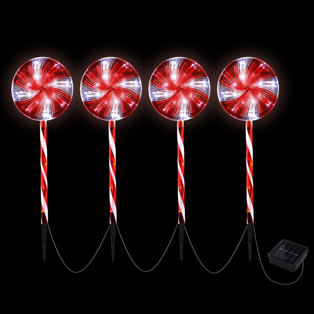 4PCS Lollipop Pathway Lights – 112 Cold White LED Lights