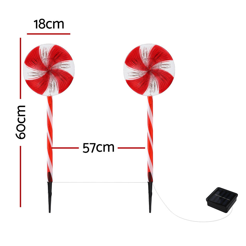 4PCS Lollipop Pathway Lights – 112 Cold White LED Lights
