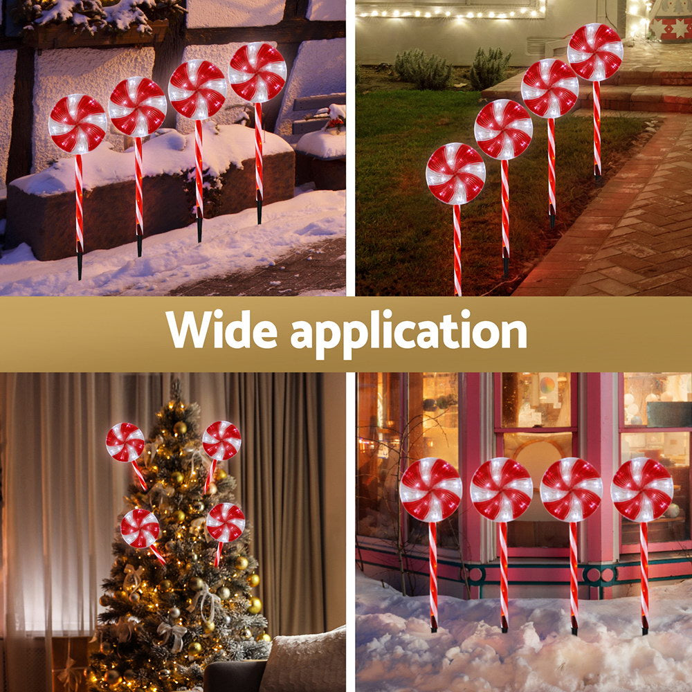 4PCS Lollipop Pathway Lights – 112 Cold White LED Lights