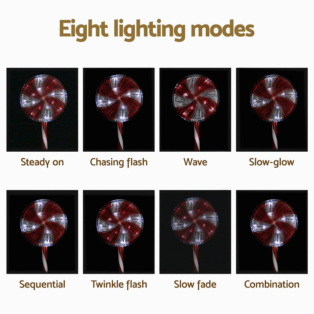 4PCS Lollipop Pathway Lights – 112 Cold White LED Lights