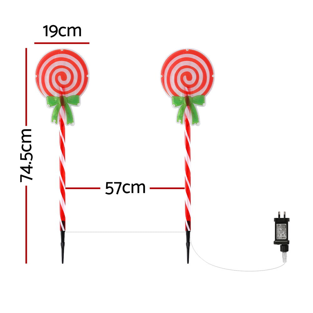 4PCS Lollipop Pathway Lights – 68 Cold White LED Lights