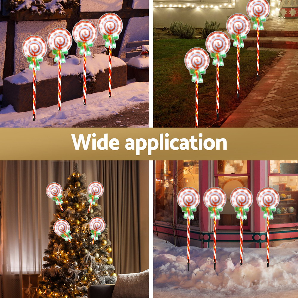 4PCS Lollipop Pathway Lights – 68 Cold White LED Lights