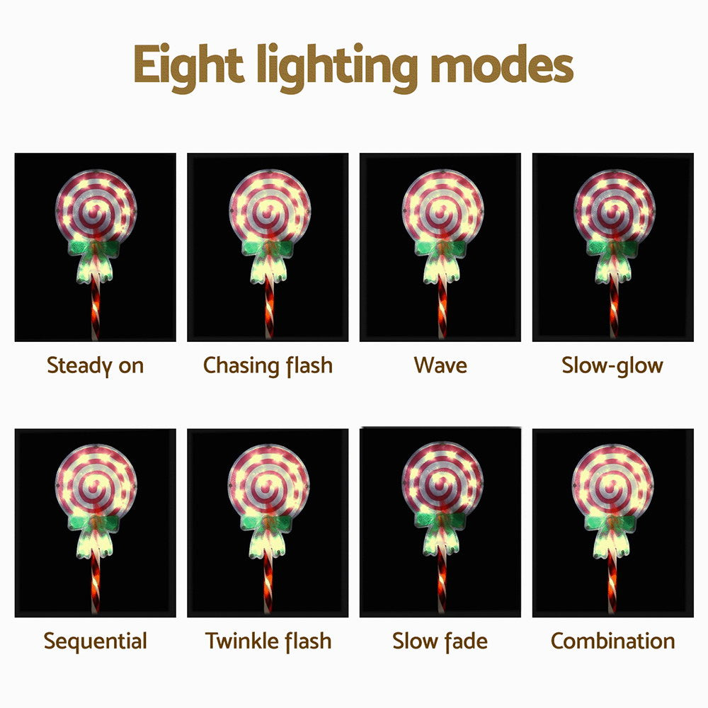 4PCS Lollipop Pathway Lights – 68 Cold White LED Lights
