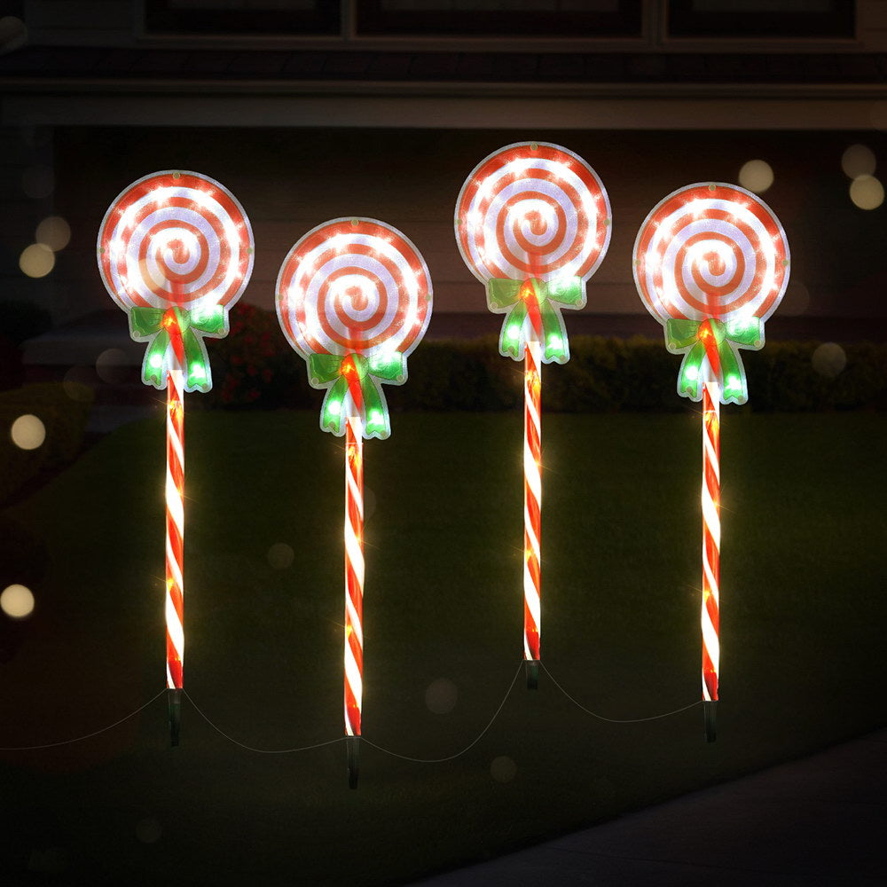 4PCS Lollipop Pathway Lights – 68 Cold White LED Lights