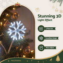 50CM Snowflake Path Lights 4 Pack with 92 White LED Lights