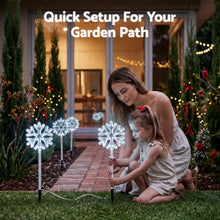 50CM Snowflake Path Lights 4 Pack with 92 White LED Lights