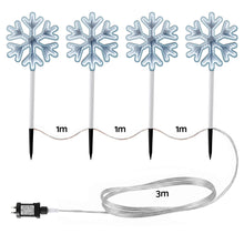 50CM Snowflake Path Lights 4 Pack with 92 White LED Lights