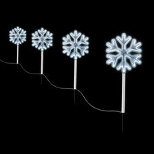 50CM Snowflake Path Lights 4 Pack with 92 White LED Lights