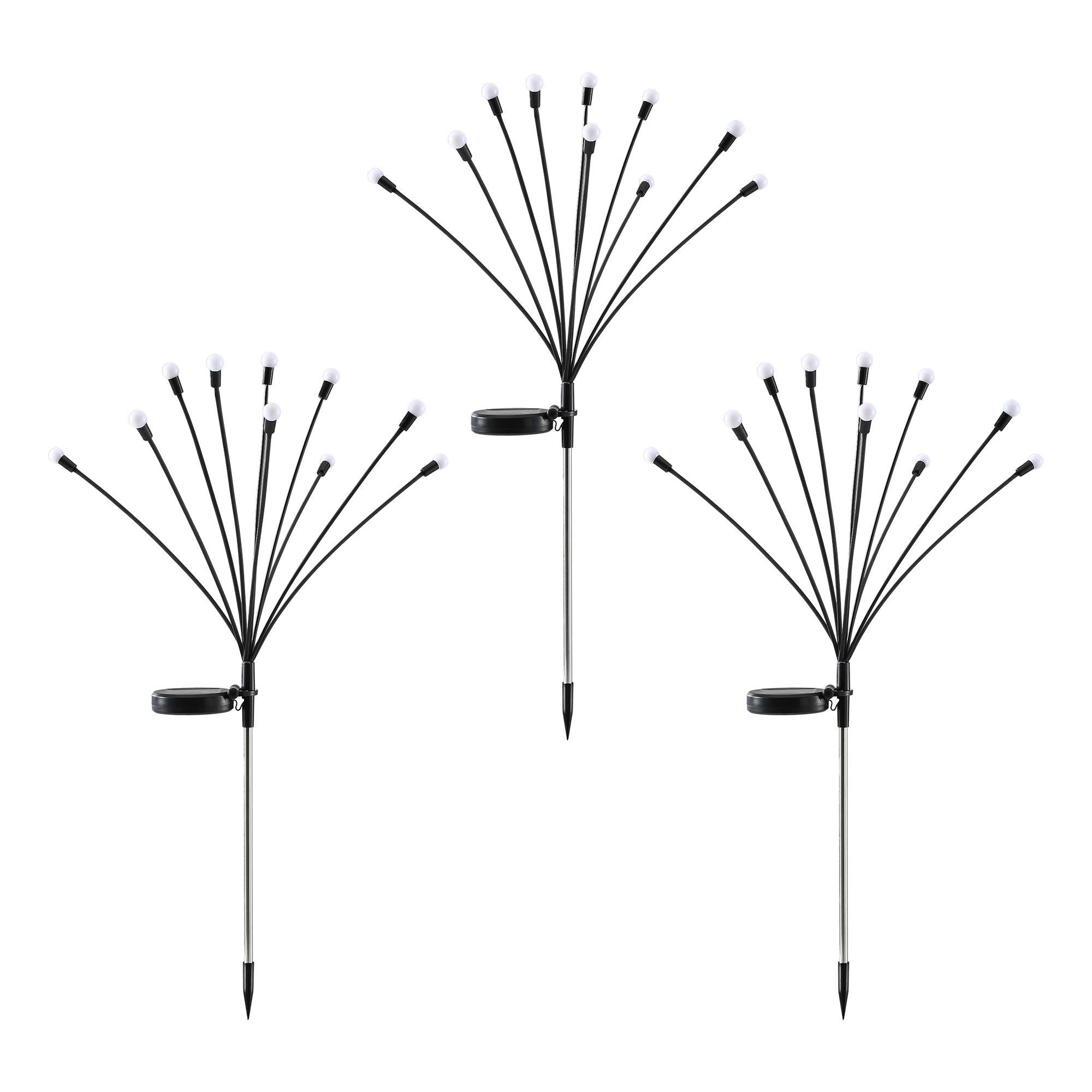 3 Pack Solar Firefly Path Lights with 30 Multicolour LEDs