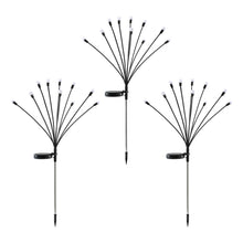 3 Pack Solar Firefly Path Lights with 30 Warm White LEDs