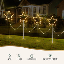 4PCS Star Pathway Lights – 144 Warm White LED Lights