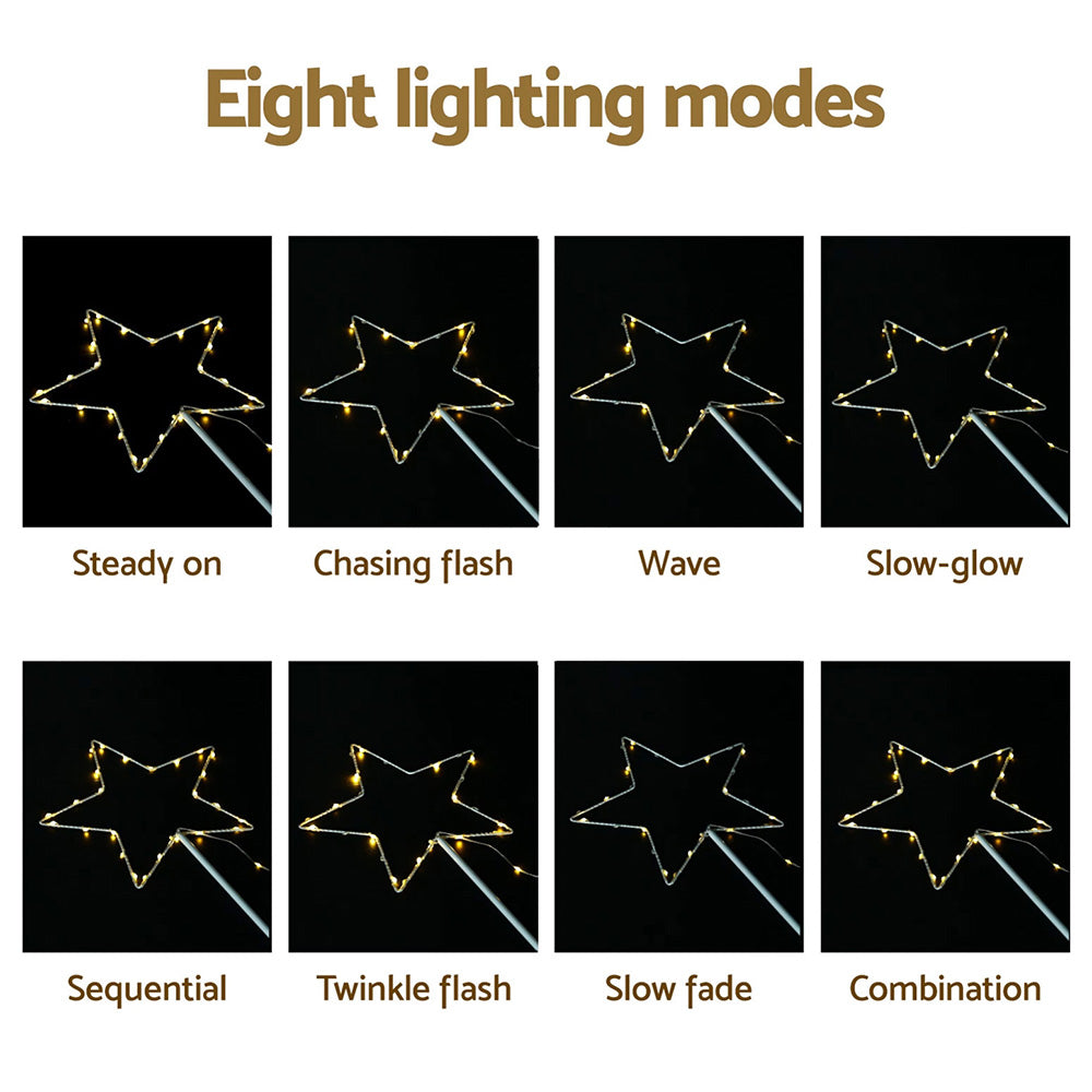 4PCS Star Pathway Lights – 144 Warm White LED Lights