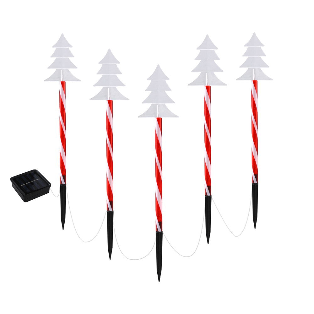 5PCS Christmas Tree Pathway Lights – 25 Warm White LED Lights