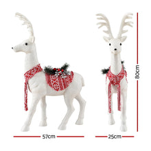 80CM Standing Deer Display – White Glitter Decoration