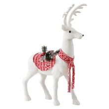 80CM Standing Deer Display – White Glitter Decoration