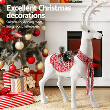 80CM Standing Deer Display – White Glitter Decoration