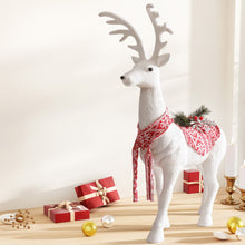 80CM Standing Deer Display – White Glitter Decoration