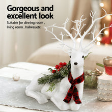 38CM Resting Deer Display – Silver Glitter Decoration