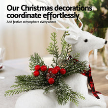 38CM Resting Deer Display – Silver Glitter Decoration