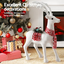 60CM Standing Deer Display – White Glitter Decoration