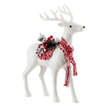 45CM Standing Deer Display – White Glitter Decoration