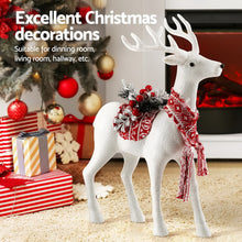 45CM Standing Deer Display – White Glitter Decoration