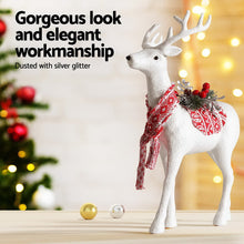 45CM Standing Deer Display – White Glitter Decoration