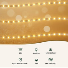 20M Rope Lights with 600 Warm White LEDs